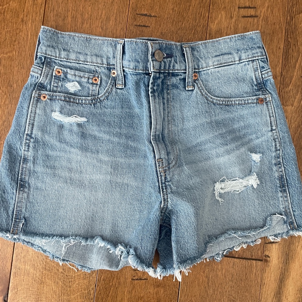 GAP Light Blue Distressed Jean Shorts